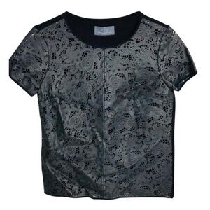 PJK Patterson J. Kincaid Leather Cutout Top